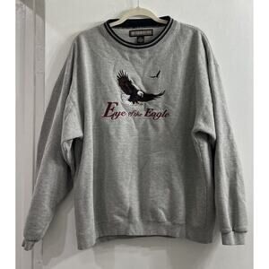 Vintage Headwaters‎ Sweater Adult XL Gray Sweatshirt Wildlife Nature Eagle